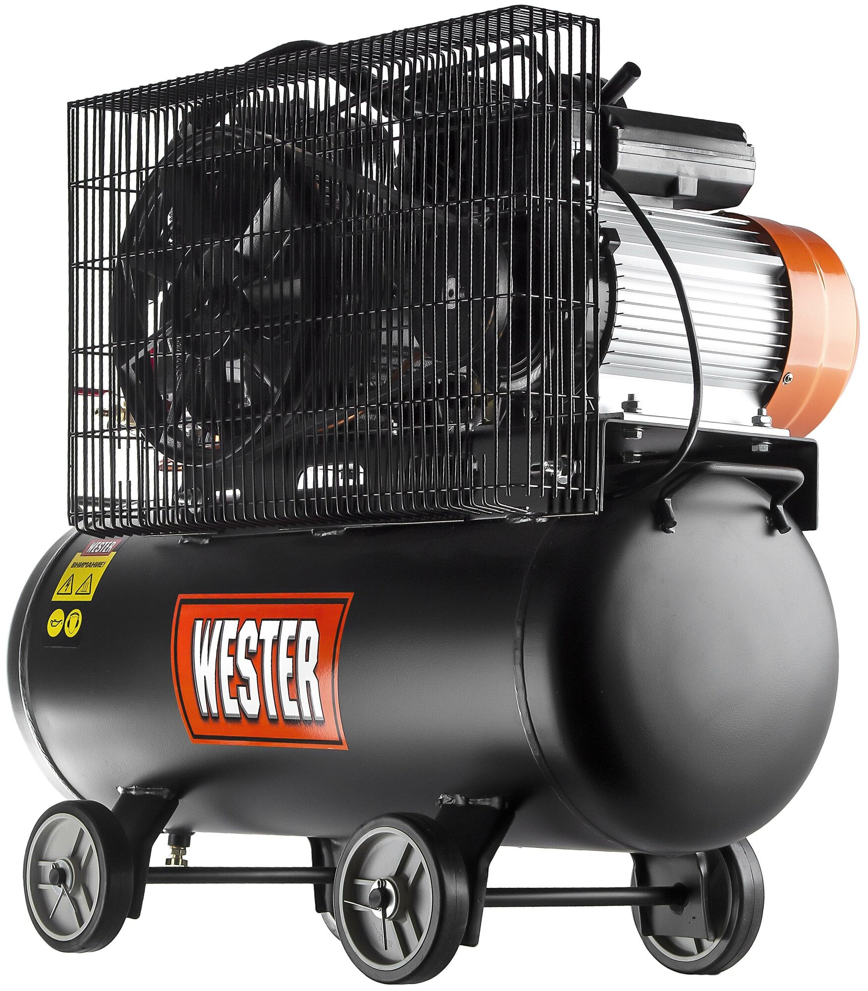 Компрессор WESTER WBK2200/50PRO ременной привод, поршневой масляный, 2200 Вт, 340л/мин, 8бар - фотография № 4