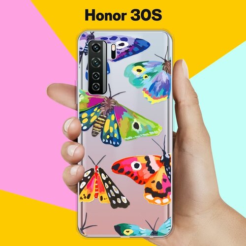 силиконовый чехол бабочки на honor 30s Силиконовый чехол на Honor 30S Бабочки / для Хонор 30С