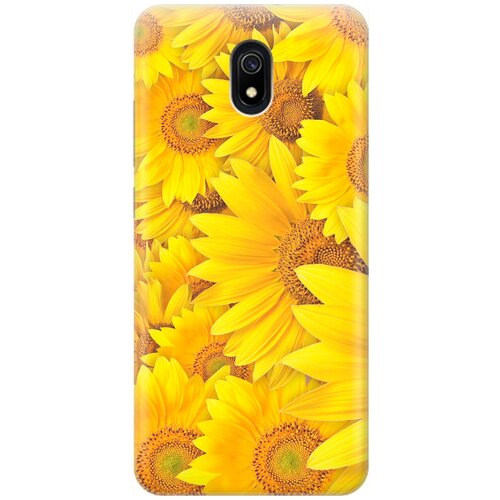 фото Ультратонкий силиконовый чехол-накладка для xiaomi redmi 8a с принтом "море подсолнухов" gosso