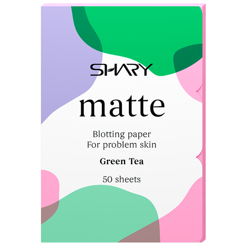 Купить Shary Матирующие салфетки Matte Green Tea, 12 мл, 12 г, 50 шт., Fujian Yanse Cosmetics Co., Ltd., зеленый