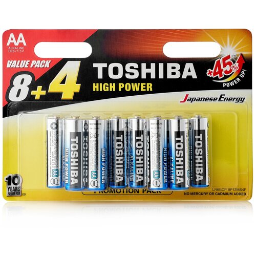 LR6 TOSHIBA 12/card батарейка aa lr06 пальчик max plus к т 2 шт