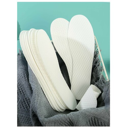 Стельки для обуви набор 10 пар универсальный размер тонкие белые летние мужские антизапах.