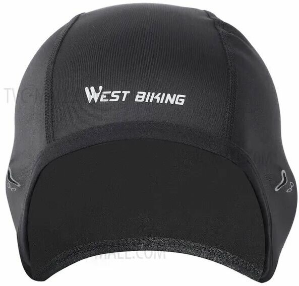Спортивная велосипедная шапка WEST BIKING с отверстиями для очков черная