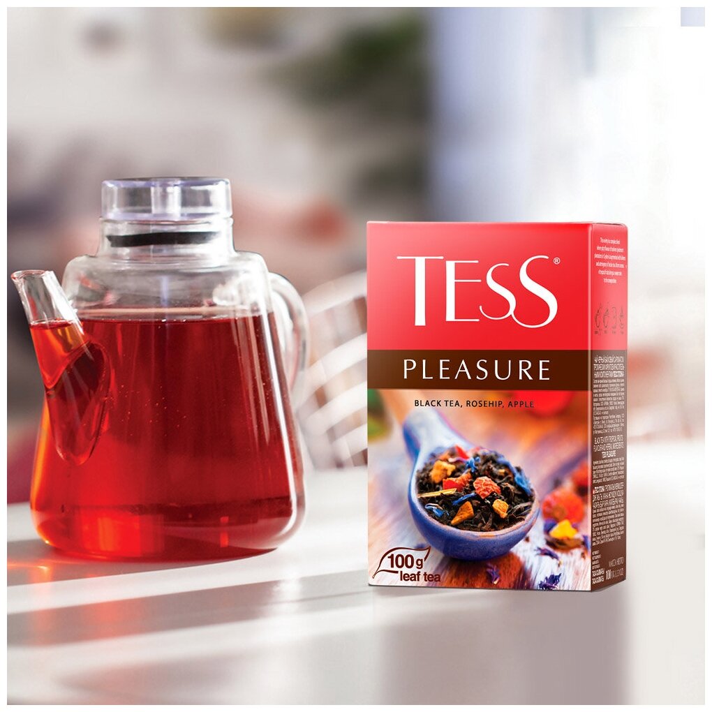 Tess Pleasure черный листовой чай, 100 г - фотография № 3