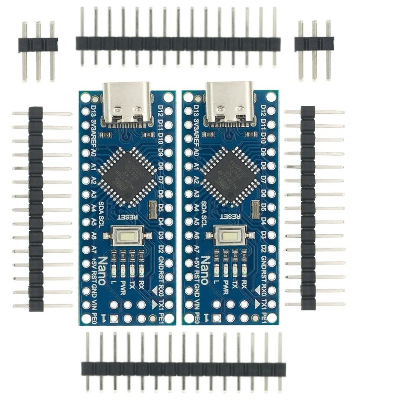 Контроллер Arduino (Ардуино) NANO V3.0 (совместимый) на базе Atmega328 CH340 с разъемом Type-C (в комплекте 2 штуки!) (Н)