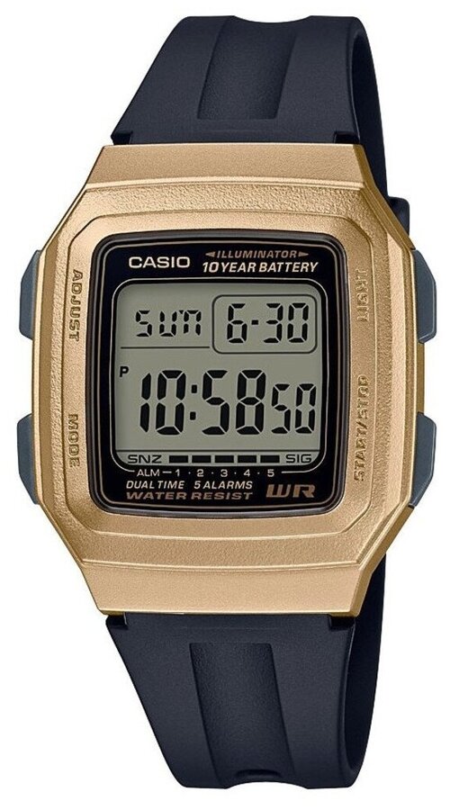 Наручные часы CASIO Collection F-201WAM-9A, черный, золотой