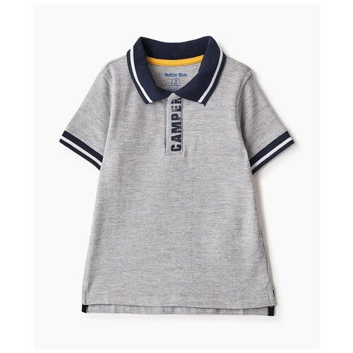 фото Поло button blue, размер 122, серый