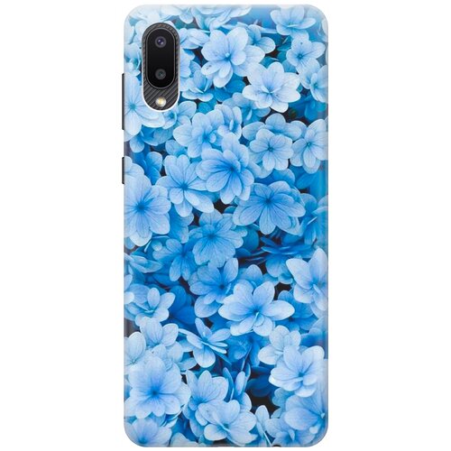 фото Re:pa накладка transparent для samsung galaxy a02 с принтом "голубые цветочки"