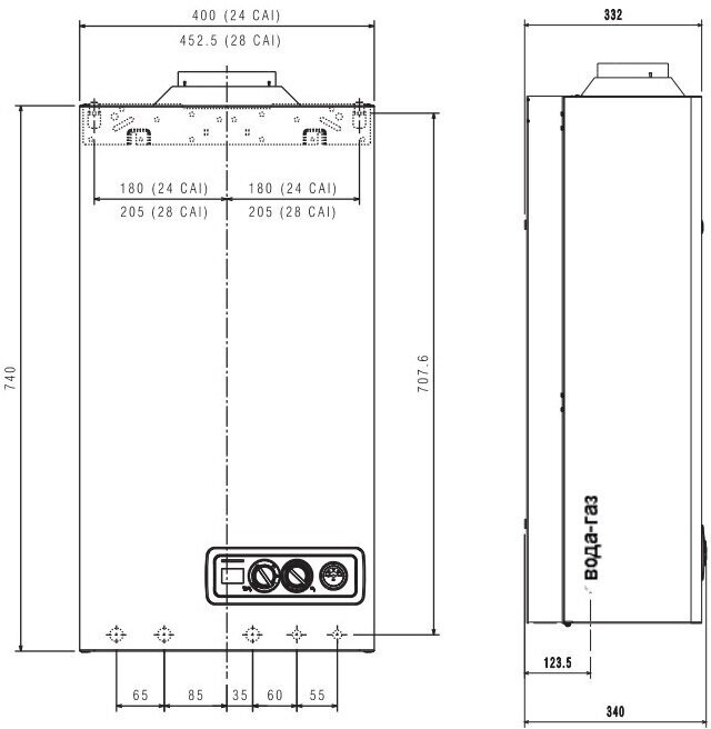 Котел газовый настенный CITY 28 CSI, 28 кВт, двухконтурный, закрытая камера, Ber
