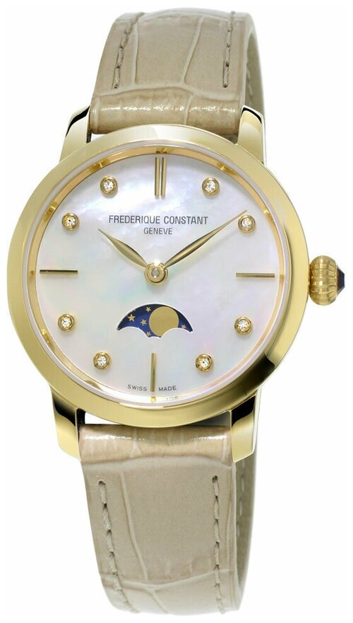 Наручные часы Frederique Constant FC-206MPWD1S5, золотой, белый