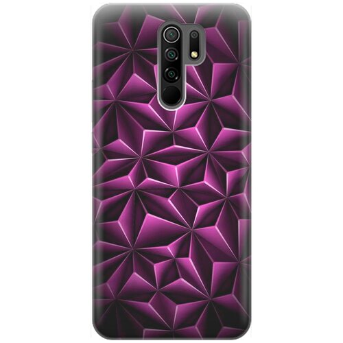 фото Re:pa накладка transparent для xiaomi redmi 9 с принтом "лиловый узор"