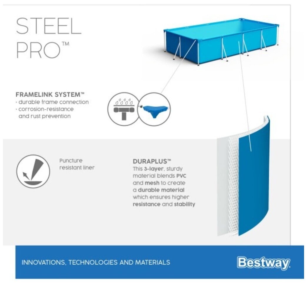 259 х 170 х 61 см Бассейн , Bestway, 56403 - фотография № 16