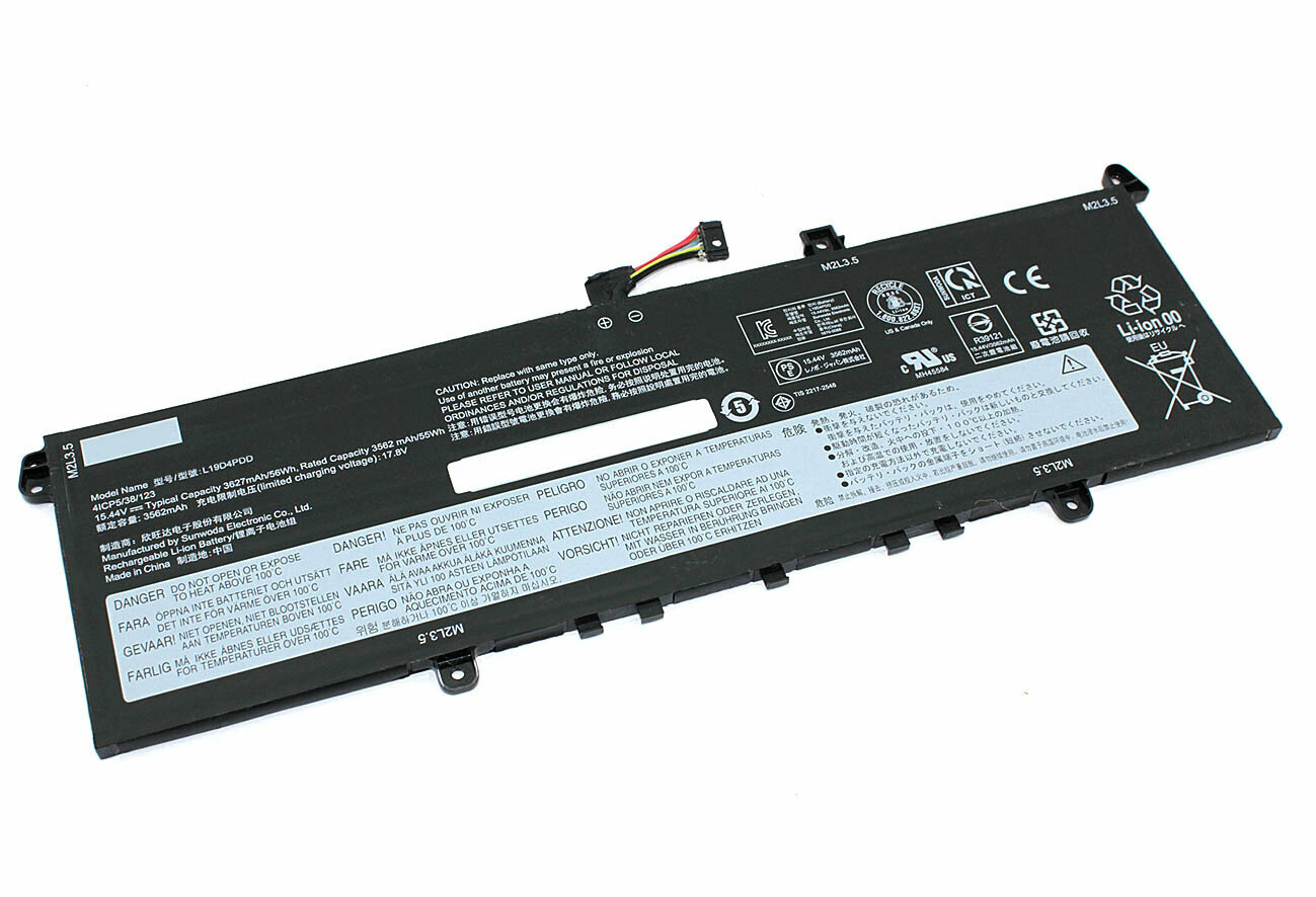 Аккумулятор L19M4PDD для ноутбука Lenovo ThinkBook 14s G2 ITL 15.44V 3562mAh черный