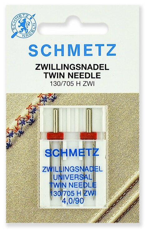 Schmetz Иглы стандарт двойные №90/4, 2 шт.