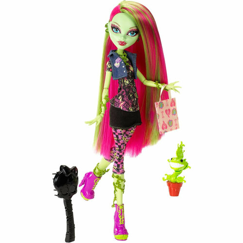 Кукла Монстер Хай Венера Макфлайтреп бейсик с питомцем, Monster High Basic Venus McFlytrap first wave кукла монстр хай твайла пижамная вечеринка monster high creepover party twyla doll