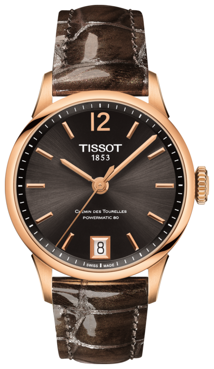 Наручные часы TISSOT T-Classic, золотой, коричневый