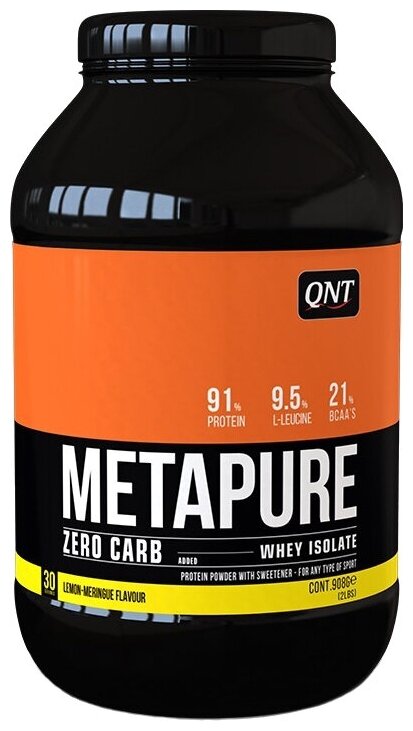 QNT Metapure Zero Carb 908g Lemon Meringue/ Изолят сывороточного протеина"Метапьюр Зеро Карб" 908г лимон меренга