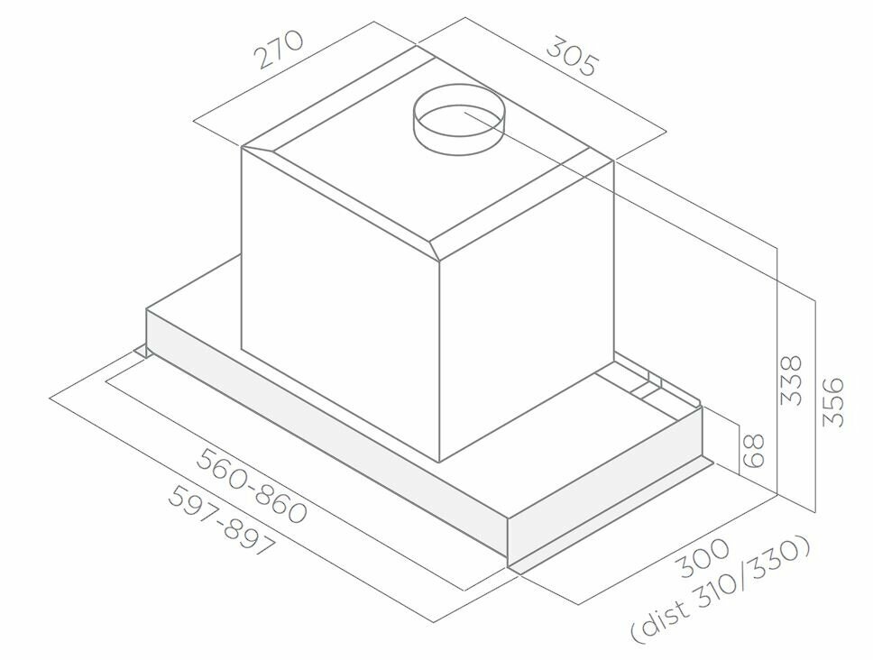 Встраиваемая вытяжка Elica GS Glass IX/A/60, управление кнопочное, серебристый [prf0109787] - фото №17