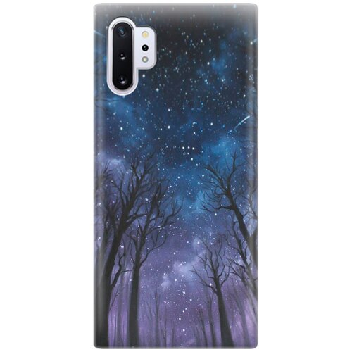 фото Ультратонкий силиконовый чехол-накладка для samsung galaxy note 10+ с принтом "ночной лес" gosso
