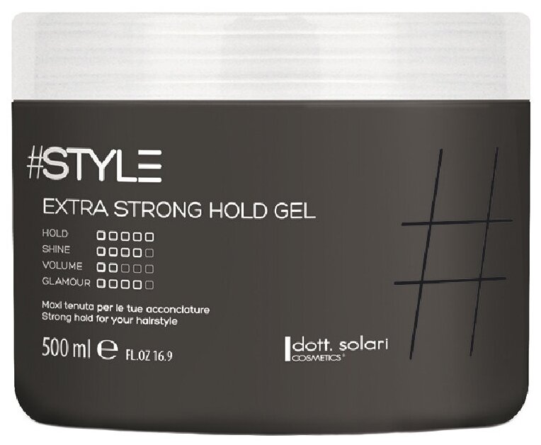 Dott. Solari Cosmetics / Гель для волос сверхсильной фиксации #STYLE, 500 мл
