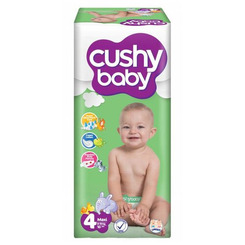 Подгузники 4 размер CUSHY BABY ночные для детей весом 8-19 кг, маленькая пачка 32 шт.