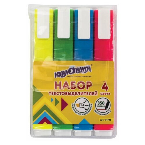 фото Юнландия набор текстовыделителей юнландия 4 шт., ассорти, "colorstar", линия 1-4 мм, 151708, 5 шт.