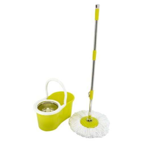 Комплект для уборки полов, швабра и ведро с отжимом, розовый