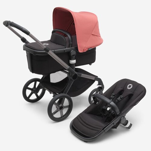 Детская коляска 2 в 1 Bugaboo Fox5 Graphite/Midnight Black//Sunrise red детская коляска 2 в 1 bugaboo fox3 black midnight black sunrise red