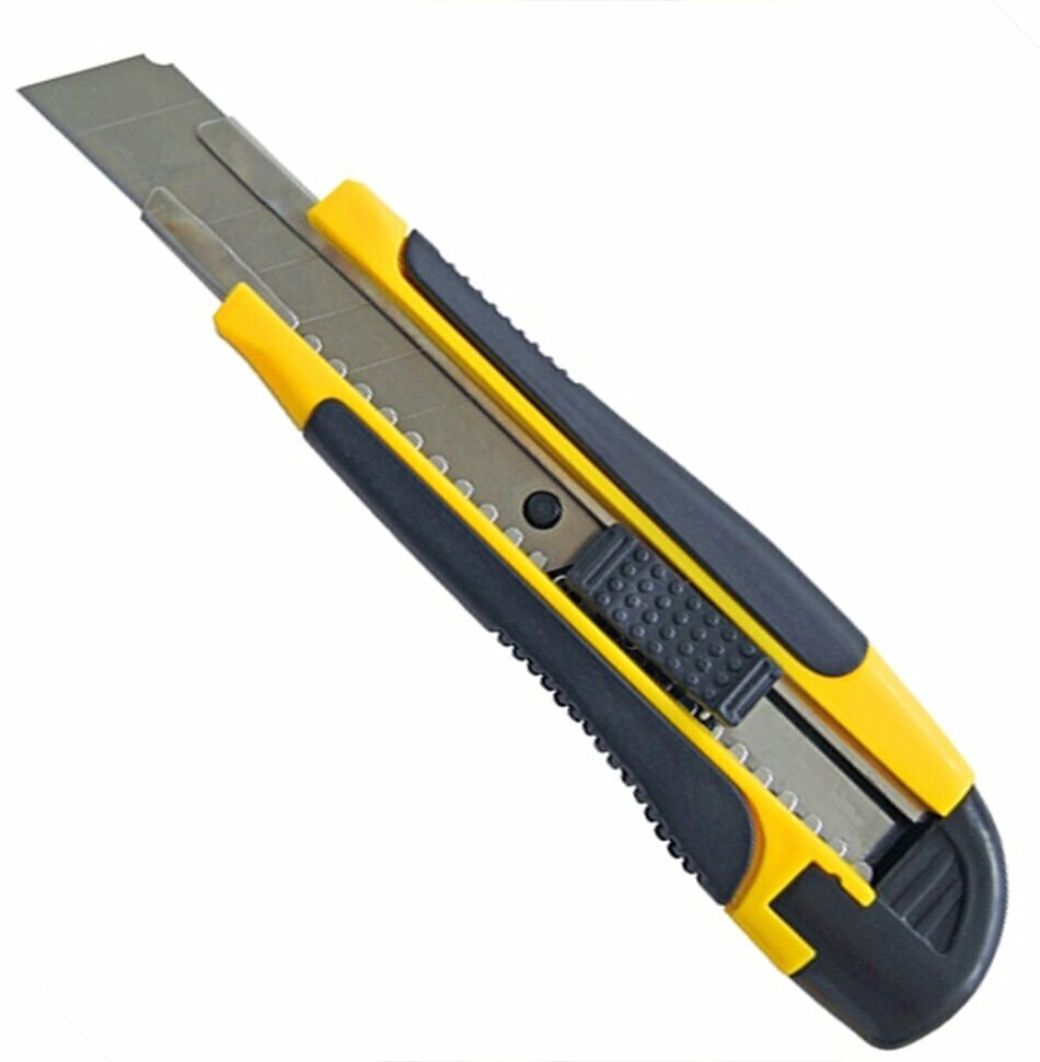 Нож строительный Biber 50118 усиленный прямоугольный фиксатор 18 мм