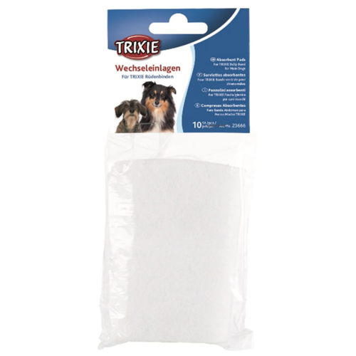 Прокладки для собак TRIXIE 23668 размер L 10 шт. белый подгузники для кобелей trixie s–m 30–46 см 12 шт