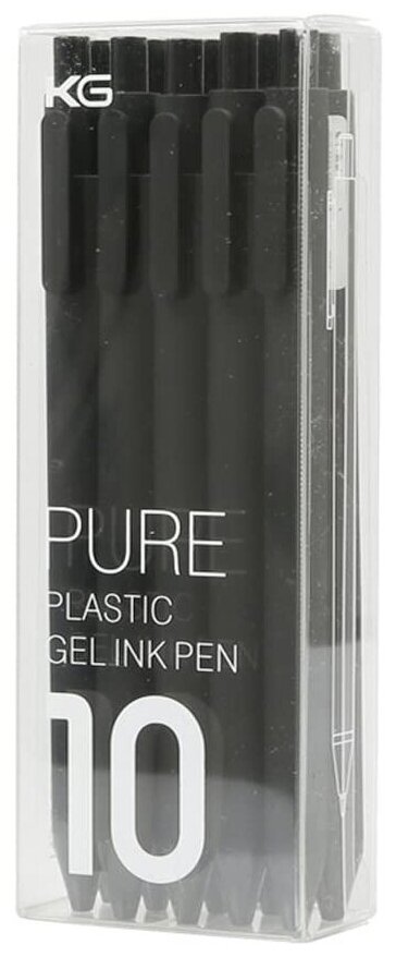 Набор гелевых ручек Xiaomi Kaco K1015 Pure Plastic Gel Ink Pen 10шт Black