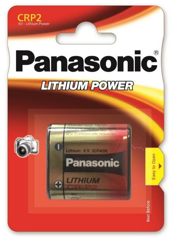 Батарейка Panasonic CR-P2L/1BP Lithium Power, литиевая, в блистере 1шт