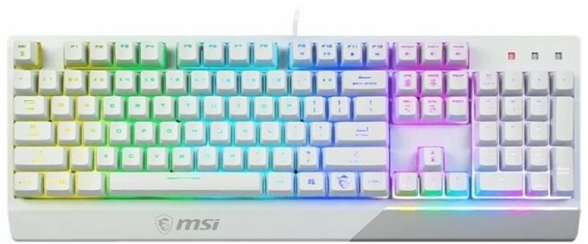 Клавиатура для компьютера, клавиатура игровая, клавиатура с подсветкой, MSI Vigor GK30, белая