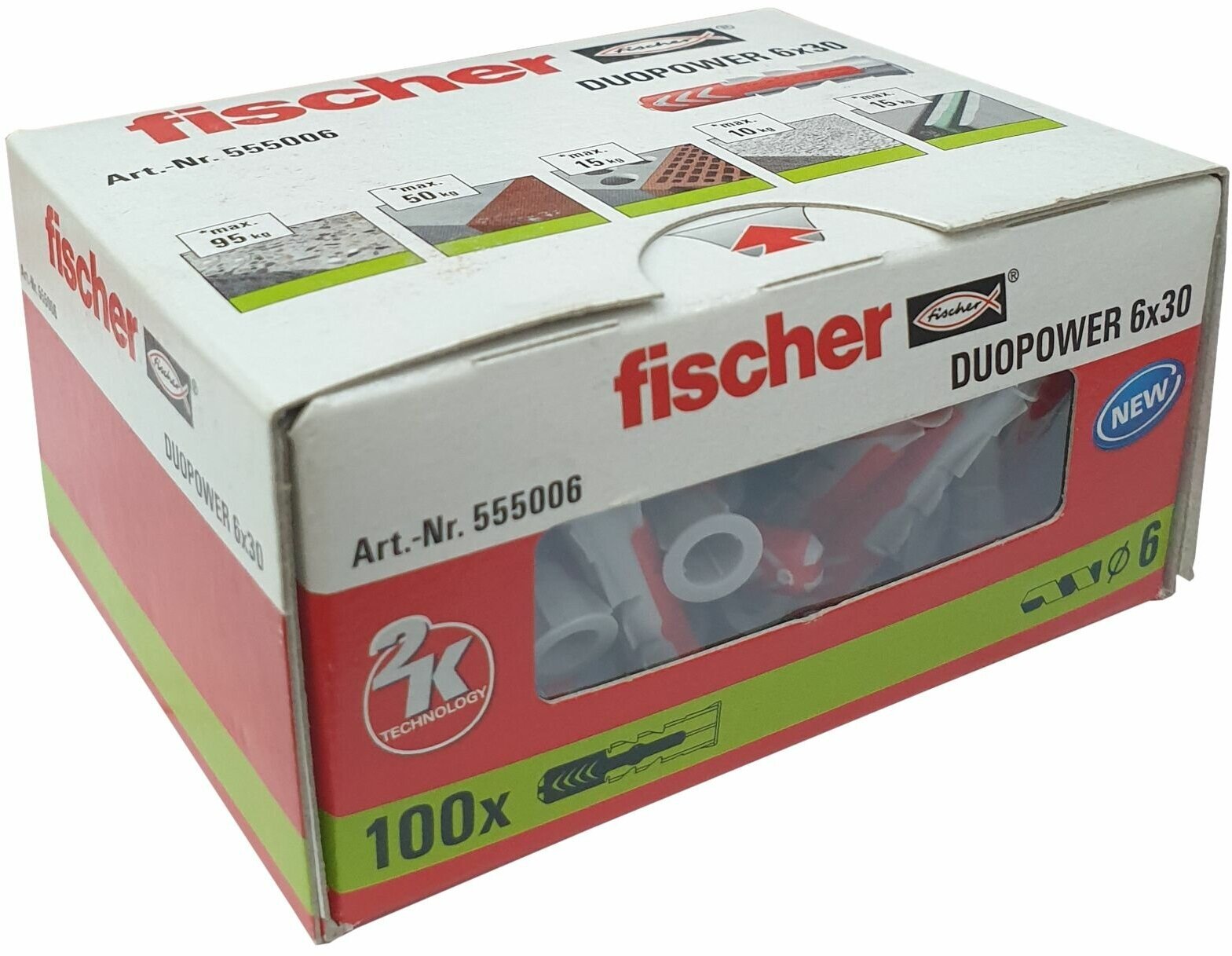 Fischer DUOPOWER 6x30 дюбель 100шт 555006