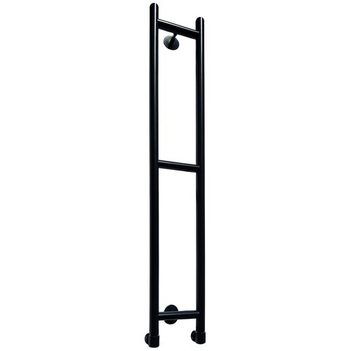 Полотенцесушитель водяной Fincopper FCH 900х100 черный RAL 9005 нижнее/боковое подключение угловые гайка/штуцер 1/2'х3/4' с чашками и эксентриками