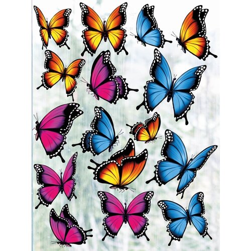 Набор наклеек на окно Бабочки двухсторонние статические