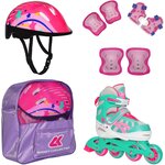 Набор роликовые коньки раздвижные, шлем, набор защиты, в сумке - изображение