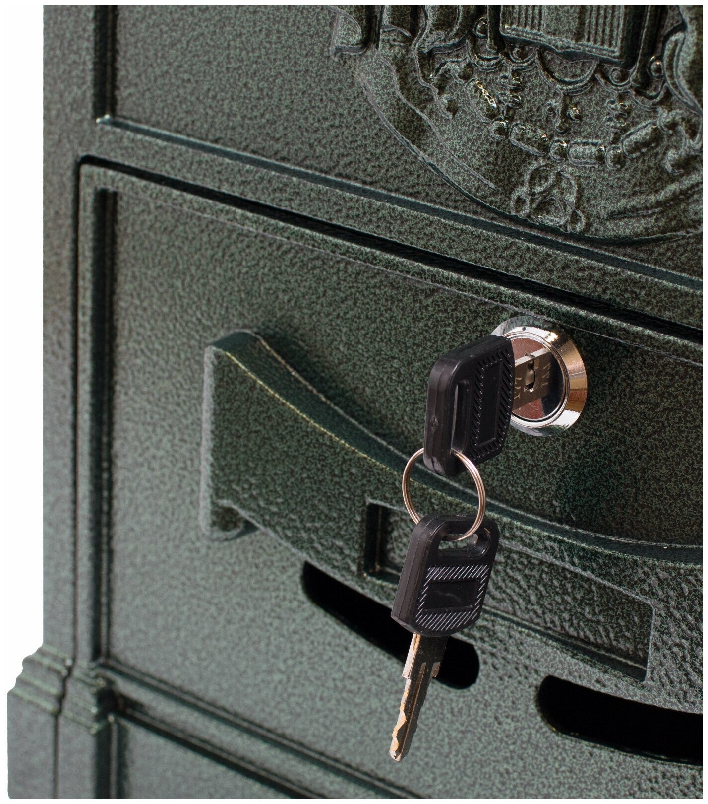 Почтовый ящик с замком уличный металлический для дома аллюр №4010 тёмно-зелёный