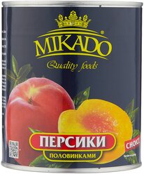 Mikado Персики половинками в сиропе, 850 мл