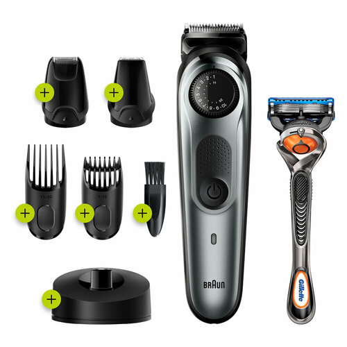 Триммер для бороды Braun BT7240 + Бритва Gillette