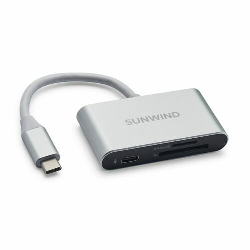 Картридер внешний SunWind SW-CR051-S, серебристый