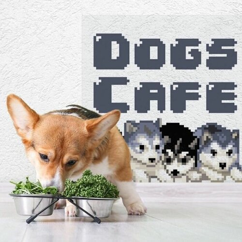 Защитная самоклеящаяся пленка на месте кормления/туалета питомца "Dogs caf. Хаски" 50х40 см