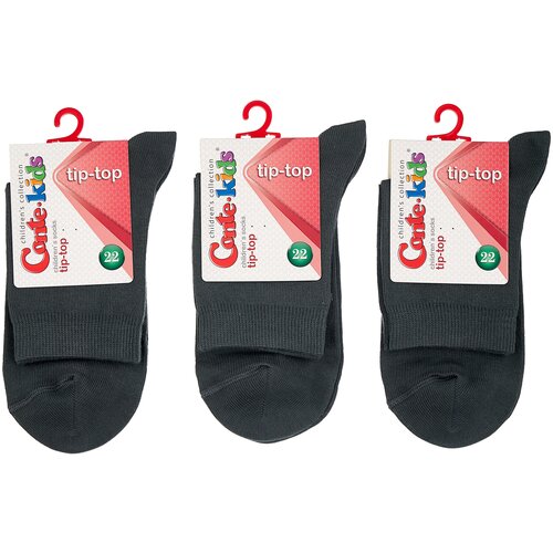 фото Носки conte-kids комплект 3 пары размер 22, темно-серый