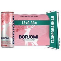 Напиток газированный Borjomi Flavored Water Земляника-Артемизия без сахара, ж/б 0.33 л (12 штук)