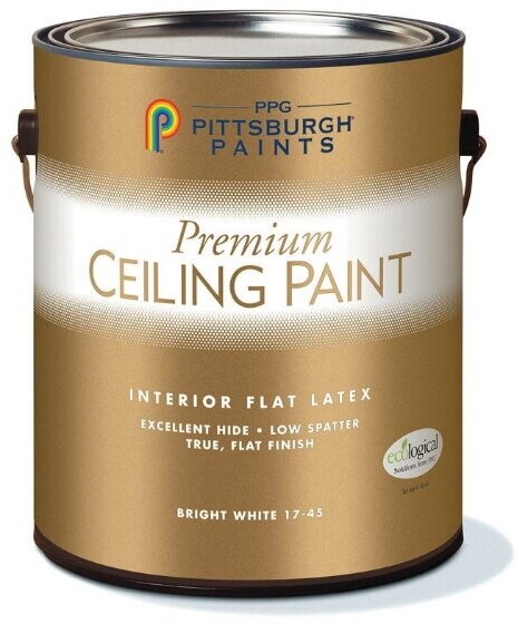 PPG Premium Ceiling Paint Краска чисто белая потолочная (глубокоматовая, база 17-45, 3,78 л)