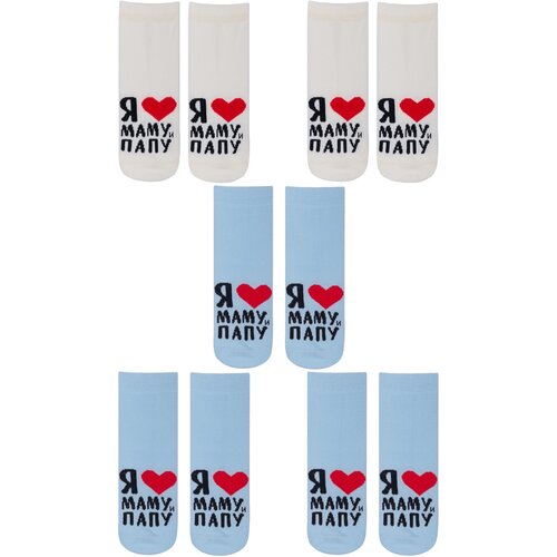 фото Носки rusocks 5 пар, размер 12-14, белый, голубой