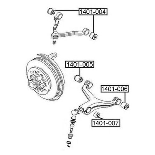 фото Сайлентблок рычага подвески asva 1401-007 для ssangyong rexton