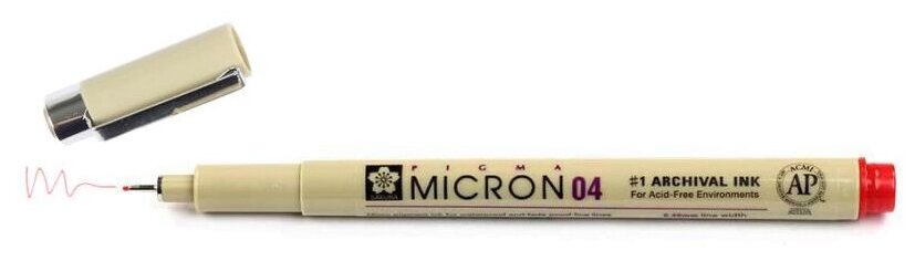 Ручка капиллярная Pigma Micron 0.4мм Красный