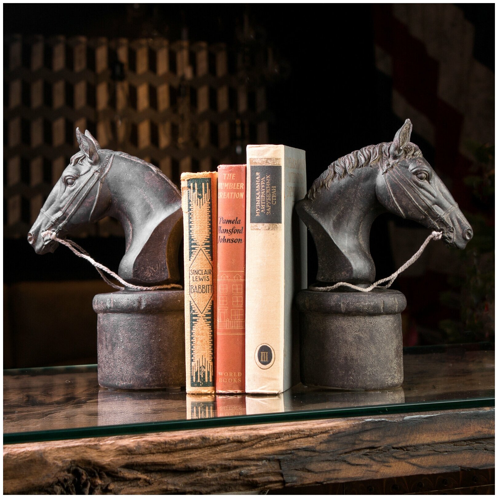 Набор из 2-х держателей для книг Bookend Horse Heads 1