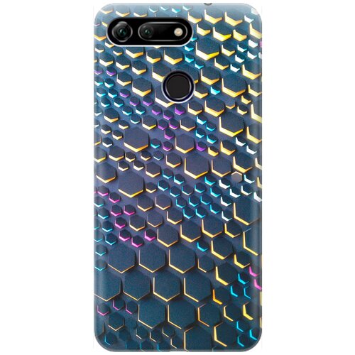 фото Re:pa накладка transparent для honor view 20 (v20) с принтом "графитовые соты"